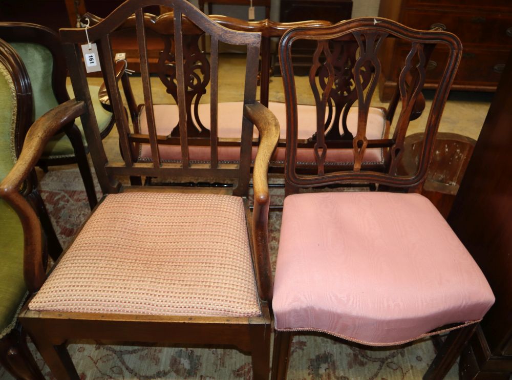 A provincial mahogany elbow chair and a George III mahogany elbow chair